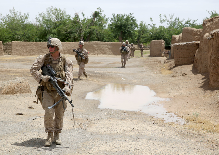Marines on patrol in Hemland province, Afghanistan