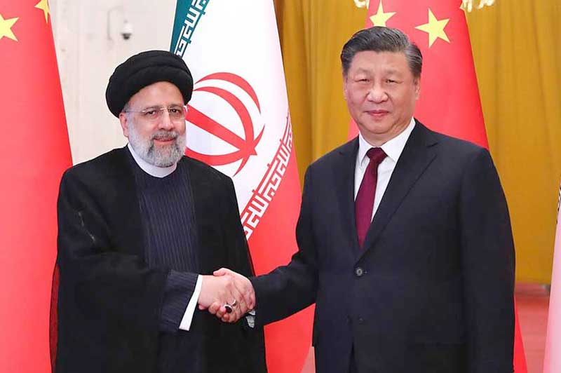 China’s President Xi Jinping and Ebrahim Raisi giving a Masonic handshake